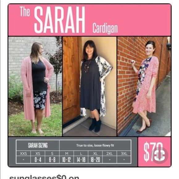 LulaRoe Sarah Cardigan. Heathered Blue - Picture 3 of 7